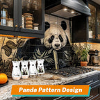 Sitting Panda Salt and Pepper Shakers - 4 oz Glass Set with Steel Lids | Sitting Panda Design with Glass Bottoms and Stainless Steel Lids Adds Playful Charm to Kitchens and Makes Refilling Easy.