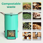 Reusable Garden Yard Waste Bag – 32 Gallon Breathable Thickened Reusable Lawn Bag, with 4 Handles for Easy Moving & Foldable Design, for Leaf & Miscellaneous Debris Collection(Green)