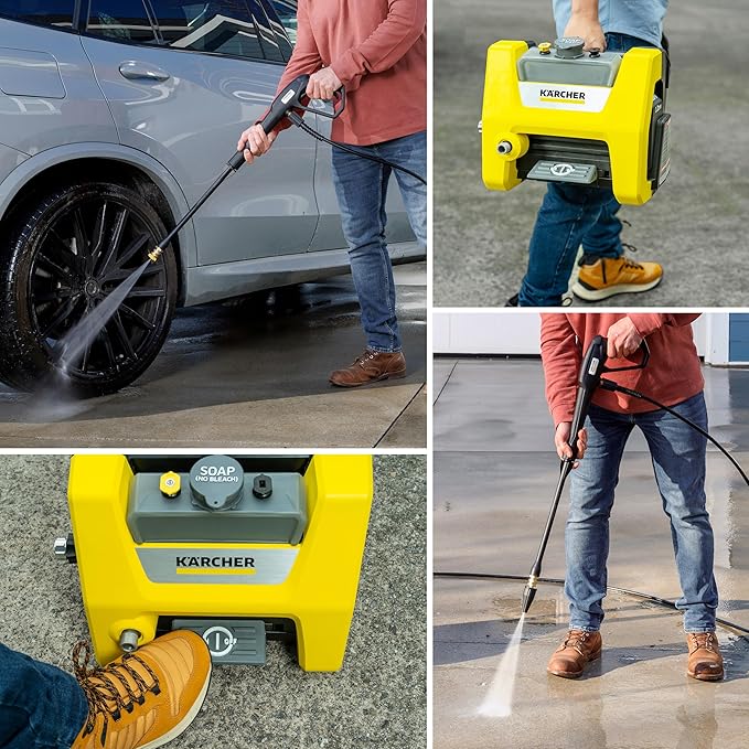 Kärcher Pressure Washer K1700 Cube, CETA Certified, 3 Spray Nozzles, Detergent Tank, for Cars, Driveways, Siding, Patios, 1.2 GPM
