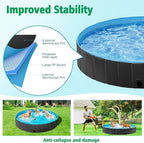 Yaheetech Foldable Dog Pool Collapsible Hard Plastic Dog Swimming Pool Portable Pet Pools Doggie Wading Pool Bath Tub for Puppy Small Medium Large Dogs, 79 x 12 Inches Black