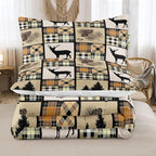 NINENINE Camo Deer Comforter Sets American Flag Bedding Set,Queen Comforter Sets for Boys,Hunting Bedding Set for Kids,Teen Camouflage Bedding Sets with 1 Comforter 2Pillowcases