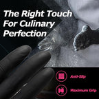 MAMISON Black Nitrile Disposable Gloves, Powder-Free, Latex-Free, 4 Mil, 100 Count, Food Safe, BBQ, Kitchen, Cooking
