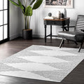nuLOOM Romina Machine Washable Diamond Stripes Ultra Thin Accent Rug, 2' x 3', White
