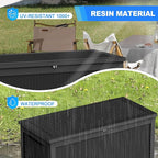 260 GallonOutdoor Storage Box,Resin Deck Boxes Waterproof, IndoorOutdoor Bin for Package Delivery, Patio Cushions, Gardening Tools, Lockable, UV Resistant