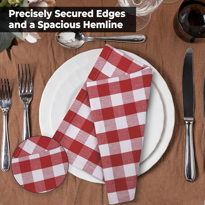 Urban Villa Cloth Napkins Cotton 20x20 (Set of 6) Red