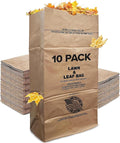 30 Gallon Kraft Lawn and Leaf Bags (10 Pack) Eco-Friendly Heavy Duty Large Paper Trash Bags, Made in the USA Tear Resistant Yard Waste Bags for Grass Clippings, Wet and Dry Leaves, Weeds, Twigs