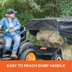 Agri-Fab 45-0546 52" Tow-Behind Lawn Sweeper, 26 cu. ft Hopper Bag Capacity; Leaf & Grass Catcher, with Adjustable Brush Height and Dump From Seat Handle