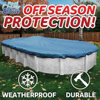 Winter Swimming Pool Cover for 15 ft x 27 ft Aboveground Oval Pool Size, Top Choice Series, Solid Material, Color - Platinum Gray, Pool Cover Choice 301527-4CHOICE