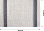 Leetaltree Khaki-Blue Placemats, Heat Resistant Non-Slip Place mats for Dining Table, Washable Durable PVC Vinyl Woven Table Mats (Set of 8)