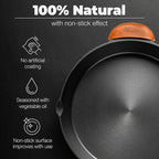 Polished Cast Iron Skillet 12 Inch | No PFAS I German-Engineered | Naturally Non-Stick Cast Iron Pan Set | Oven Safe Skillet | Cast Iron Cookware Set | 20-Year Refund I Steak Pan