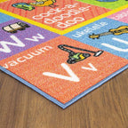 KC Cubs Kids Rug, Baby Play Mat ABC Alphabet with Animals Old MacDonald Educational Learning Game Play Area Non Slip Baby Girl & Boy Carpet for Children Bedroom Toddler Playroom Floor Mat Nursery Rug