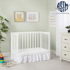 Edgewood 4-In-1 Convertible Mini Crib In White, JPMA Certified, Non-Toxic Finish, New Zealand Pinewood, With 3 Mattress Height Settings, Included 1" Mattress Pad