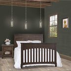 Evolur Santa Fe 5-in-1 Convertible Crib in Antique Brown, Greenguard Gold Certified, Features 3 Mattress Heights, Wooden Nursery and Bedroom Furniture, Baby Crib