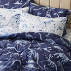Twin Comforter Set for Boys,5 Pieces Dinosaur Kids Bedroom Bedding with Sheets and Pillowcase,Super Soft Lightweight for All Seasons,Blue,Machine Washable
