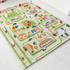 IVI 3D Play Carpet 71 x 52.5-inch Educational Green Traffic Soft Floor Rug Mat for Bedroom, Kids Den, or Playroom, Large