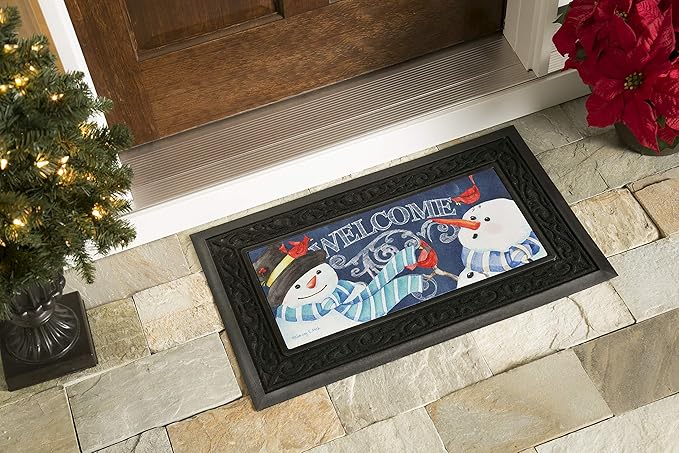 Evergreen Sassafras Bundle - Set of 5 Seasonal Interchangeable Entrance Doormats | Indoor and Outdoor |22-in x 10-in doormats and 30-in x 18-in tray | Non-slip backing | Low Profile | Home Décor