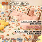 MorroMorn Twin Bedding Sets, Pink Tulips Floral Duvet Cover Set, Plush Fluffy Comforter Covers Lightweight Blanket Ultra Soft Cute for Girls Kids Toddler Teen Preppy Twin/Twin XL Size