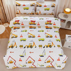 Kids Twin Comforter Set for Boys,Engineering Vehicle Comforter Set Twin,Tractor Comforter,Kids Crane Bedding Sets,Excavator Comforter with 2Pillowcases