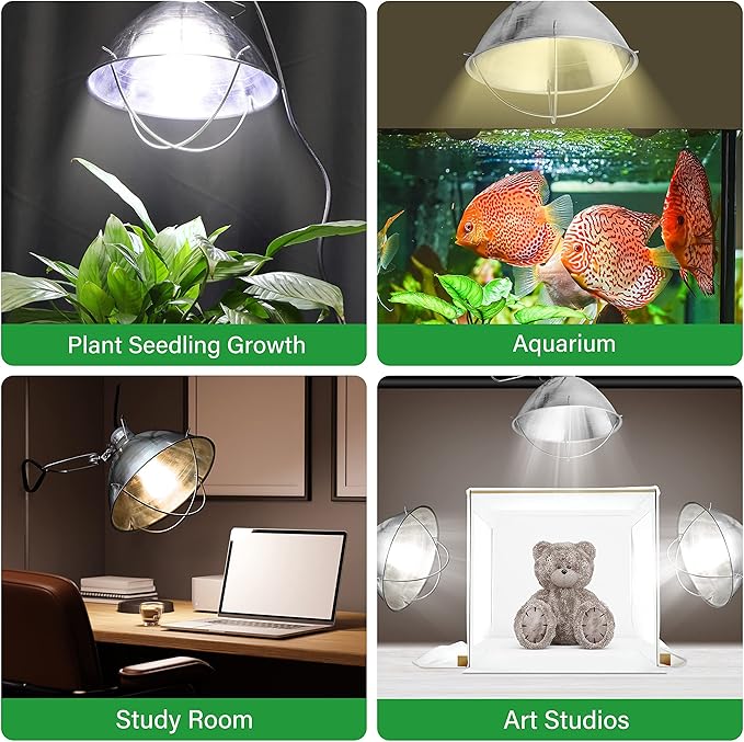 Simple Deluxe Adjustable Clamp Lamp with 10.5" Aluminum Reflector and Bulb Guard, 250W E26 Socket (Bulb Not Included), 6ft 18/2 SJT Cord,Silver