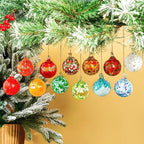 Set of 12 Hand Blown Glass Ornaments Hanging Gazing Balls Witches Balls, Outdoor Patio Garden Decor