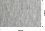 Leetaltree Silver Placemats Set of 8 - Heat Resistant Non-Slip Place mats for Dining Table, Washable Durable PVC Vinyl Woven Table Mats（Silver, 8）