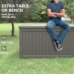 Outdoor Storage Box, 230 Gallon Deck Box, Waterproof and UV Resistant Large Resin Storage Bin, Organization and Storage for Patio Furniture, Outdoor Cushions, Garden Tools, Lockable