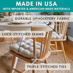 Barnett Home Decor Dining Chair Pad with Ties Mimosa Stripe - Size Small 15 x 17 Chair Cushion - Latex Foam Fill Cushion, Reversible, Machine Washable
