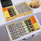 MinBoo Bamboo K Cup Holder for Drawer or Countertop Coffee Pod Holder Expandable K Cup Pod Storage Tea bag organizer K Cup Storage for Coffee Station Home Office and Kitchen