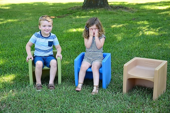 Children's Factory 3-in-1 Cube Chair for Kids, Flexible Seating Classroom Furniture, 1-Pack, Almond