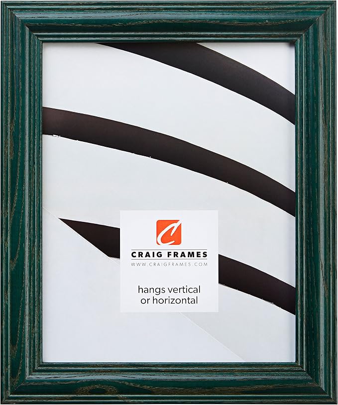 Craig Frames 440GR 4 by 10-Inch Picture Frame, Wood Grain Finish, 1.265-Inch Wide, Green