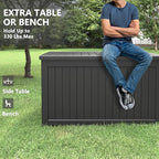 230 Gallon Outdoor Storage Box, Deck Box Resin Waterproof and UV Resistant Lightweight Deck Box for Garden Tools, Pool Supplies Organization