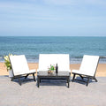 SAFAVIEH Outdoor Collection PAT7044 Conversation Set, Black/Beige