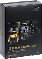LURCH Germany ICE Former Cube - Silicone Tray for 6 Ice Cubes (2x2'')