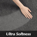 Round Area Rugs for Bedroom Living Room, 4x4 Dark Grey Super Soft Comfy Thickened Memory-Foam Indoor Circle Carpet, Modern Aesthetic Minimalist Carpet for Boys Girls Adults Nursery Home Décor