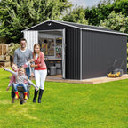 10x14 FT Outdoor Storage Shed,Metal Tool Sheds,Waterproof Outside Storage Shed,Large Storage Building with Lockable Door