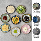 Ceramic Dipping Bowls Set of 8, 3 oz Sauce Cups, Chrysanthemum Round Small Side Dish for Sushi, Tomato, Soy Sauce, Condiment Finger Bowls