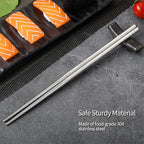 Stainless Steel Chopsticks, Metal Alloy Chopstick, Reusable Non-slip Design Chop Sticks, 5 Pairs Gift Set,Silver