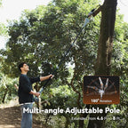 2-in-1 Pole Saw for Tree Trimming, 8 Inch Cordless Mini Chainsaw with Extension Pole, Brushless Motor, with 2 x 4.0 Ah Batteries & Charger, Auto Lubrication, 15 Ft Max Reach
