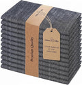 Urban Villa Cloth Napkins Cotton 20x20 (Set of 12) Black/White