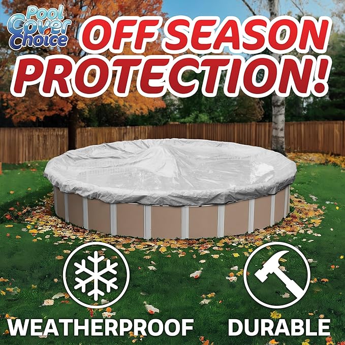 Winter Swimming Pool Cover for 15 ft Aboveground Round Pool Size, Superb Choice Series, Solid Material, Color - Camel, Pool Cover Choice 3115-4CHOICE