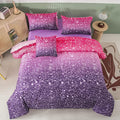 PERFEMET 6Pcs Queen Comforter Set with Sheets, Purple Glitter Tie Dye Girls Bedding Sets, Colorful Ombre Gradient Bed in A Bag, Soft Fluffy Teen Girl Bed Set for Bedroom Decor