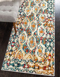 Unique Loom Rosso Collection Vintage, Geometric, Bohemian, Traditional, Distressed, Southwestern Area Rug, 2' 0" x 6' 0", Multi/Ivory