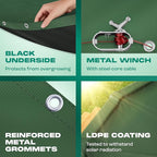 Yankee Emerald Series Pool Covers for Above Ground Pools | Round 21 ft Swimming Pool Cover w/Steel-Core Cable, Winch for Winterization | 9 mil Medium-Thickness for Off-Season, On-Season Protection