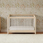 Babyletto Sprout 4-in-1 Convertible Crib with Toddler Bed Conversion Kit in Washed Natural and White, Greenguard Gold Certified