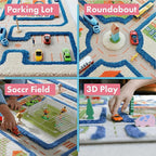 IVI 3D Play Carpets, 59 x 39 Inch, Traffic Educational Toddler Mat Rug for Bedroom, Kids Den, or Playroom, Medium