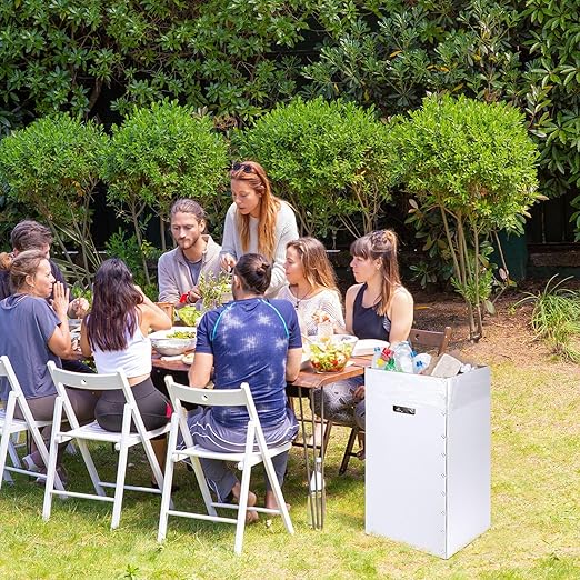 Tioncy 5 Pcs Cardboard Trash Cans Disposable and Reusable Corrugated Cardboard Trash Cans Recycling Bins Bulk with 10 Garbage Bags White Garbage Boxes for Parties Events(30 Gallon)