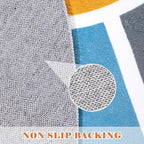 Topotdor Sun Rainbow Area Rug 4 x 6ft Boho Kids Nursery Rug, Colorful Washable Area Rug Ultra Soft Circle Classroom Rug Non-Slip for Bedroom Living Room Playroom Decor, Blue