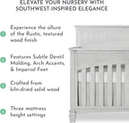 Evolur Santa Fe 5-in-1 Convertible Crib in Antique Mist, Greenguard Gold Certified, Features 3 Mattress Heights, Wooden Nursery and Bedroom Furniture, Baby Crib