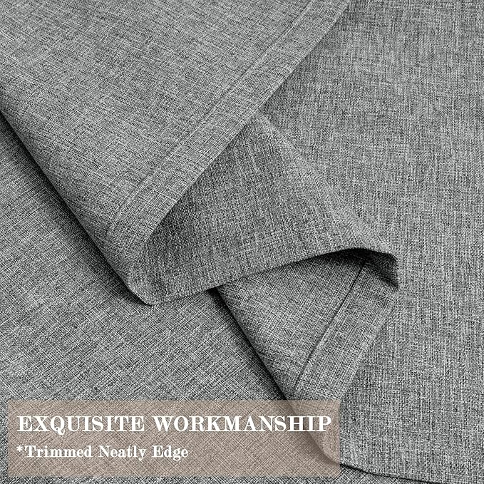 Room Divider Curtains Screen Partitions, Linen Look 100% Blackout Drapery 108 Inches Long, 100" Wide Pinch Pleated Window Drapes, Privacy Protecting, Light Blocking, (1 PC, Mid Grey)