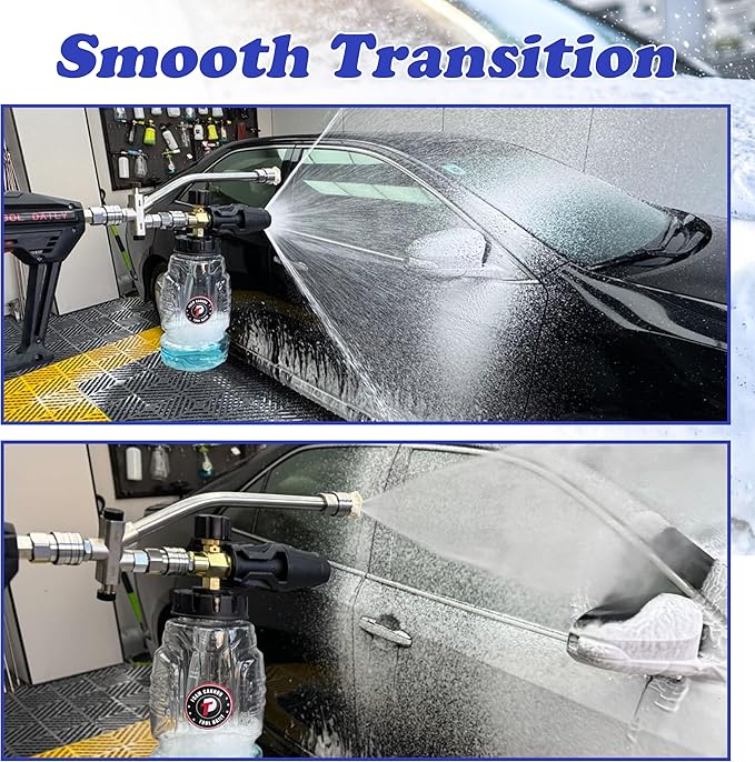 Tool Daily Pressure Washer Foam Cannon with Dual Connector Accessory, Double Tip Attachment for Soap Cannon, 5 Power Washer Nozzle Tips, 1/4” Quick Connect